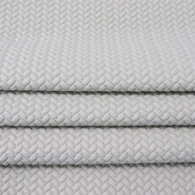 leaf pattern knitted jacquard Nordic style sofa fabric 