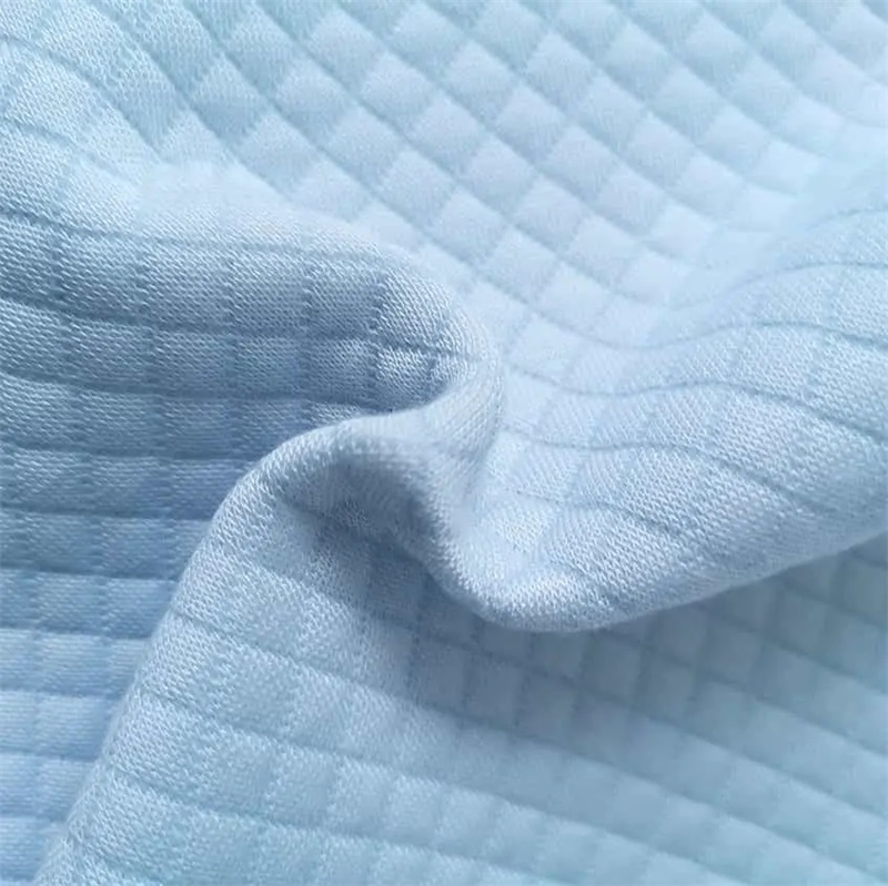 Square Pattern Mattress Stretch Air Layer Jacquard pillow cushion Knitted Cotton Fabric 