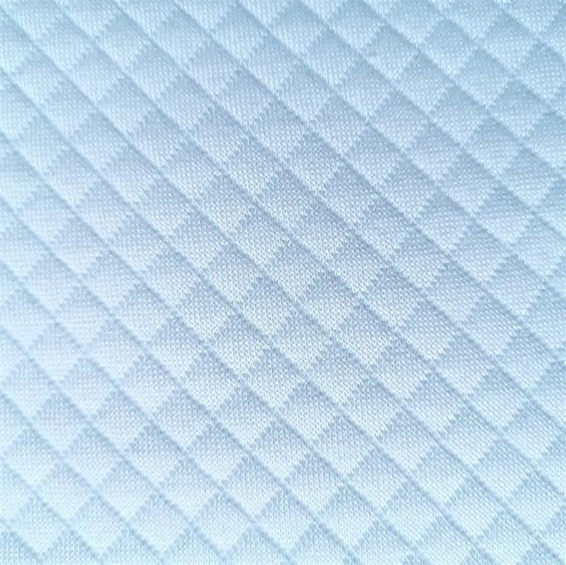 Square Pattern Mattress Stretch Air Layer Jacquard pillow cushion Knitted Cotton Fabric 