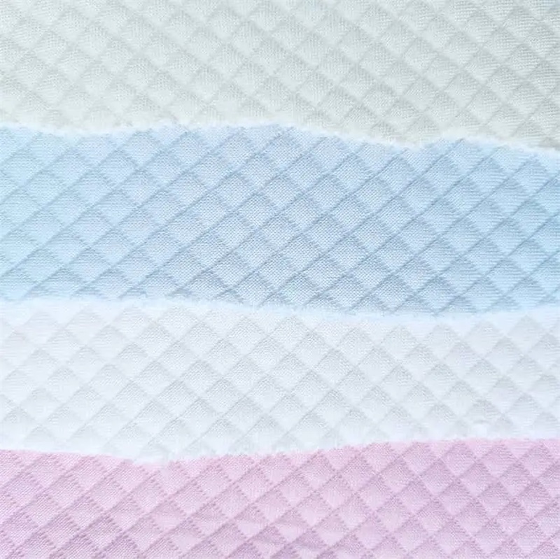 Square Pattern Mattress Stretch Air Layer Jacquard pillow cushion Knitted Cotton Fabric 