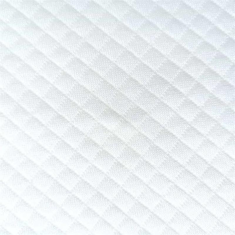 Square Pattern Mattress Stretch Air Layer Jacquard pillow cushion Knitted Cotton Fabric 