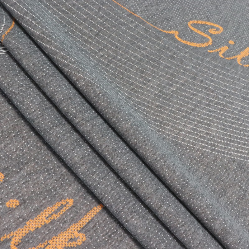 Grey Yarn  Mattress Ticking Fabric Knitted Jacquard Polyester Fabric