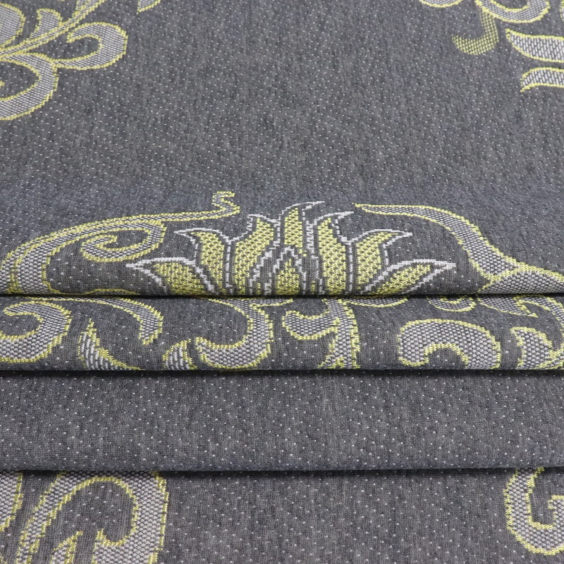 Grey Yarn  Mattress Ticking Fabric Knitted Jacquard Polyester Fabric