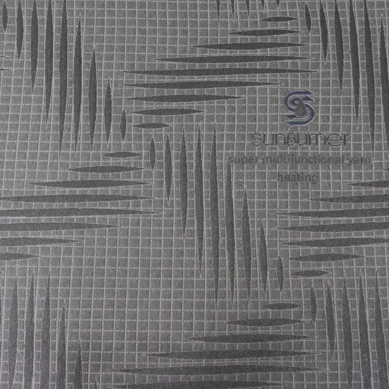Grey Yarn  Mattress Ticking Fabric Knitted Jacquard Polyester Fabric