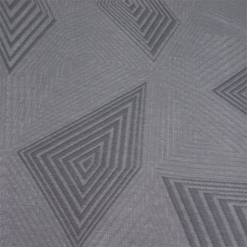 Grey Yarn  Mattress Ticking Fabric Knitted Jacquard Polyester Fabric