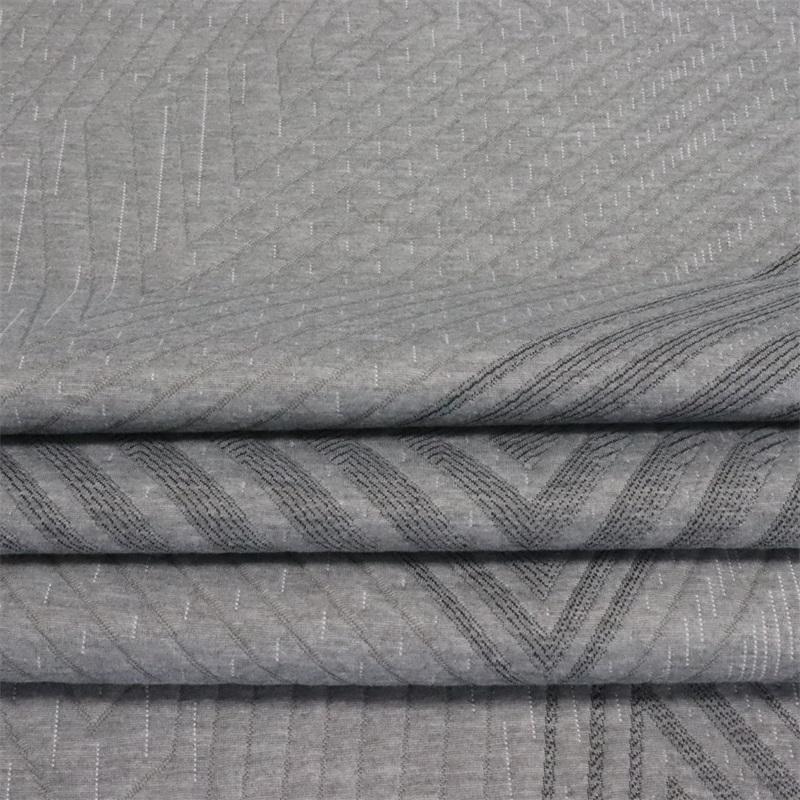 Grey Yarn  Mattress Ticking Fabric Knitted Jacquard Polyester Fabric