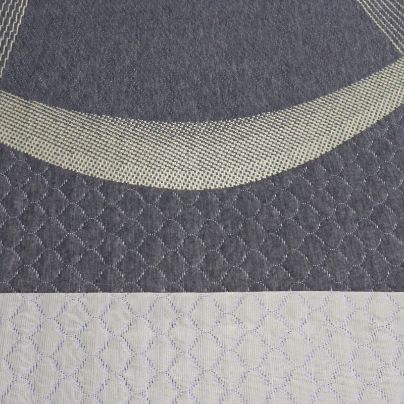 Grey Yarn  Mattress Ticking Fabric Knitted Jacquard Polyester Fabric
