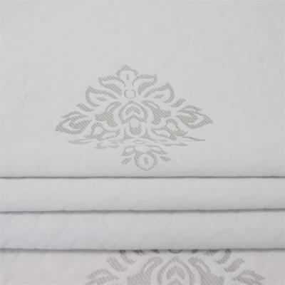 White Yarn  Mattress Ticking Fabric Knitted Jacquard Polyester Fabric
