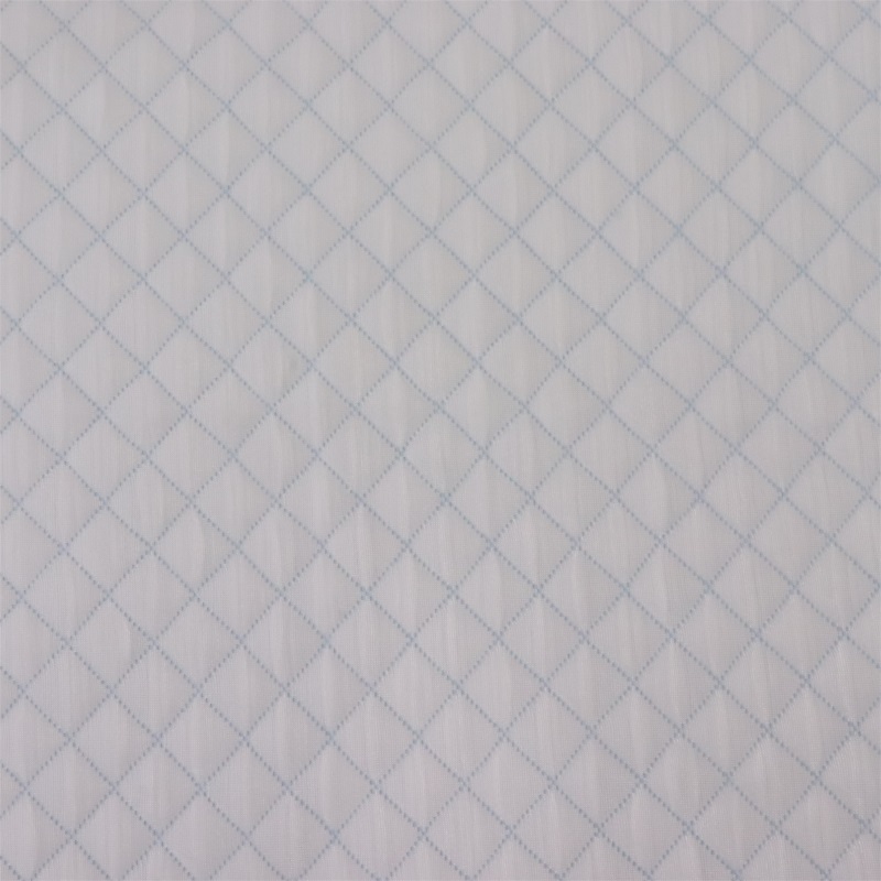 White Yarn  Mattress Ticking Fabric Knitted Jacquard Polyester Fabric