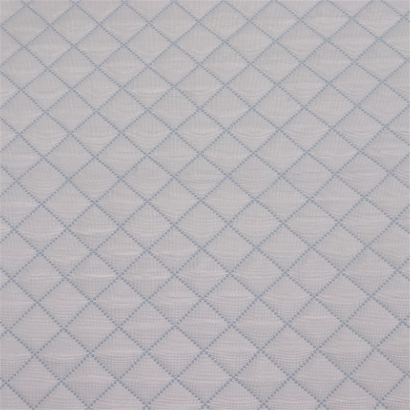 White Yarn  Mattress Ticking Fabric Knitted Jacquard Polyester Fabric