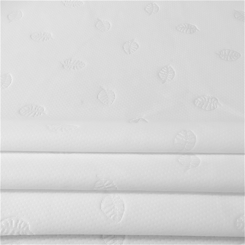 White Yarn  Mattress Ticking Fabric Knitted Jacquard Polyester Fabric
