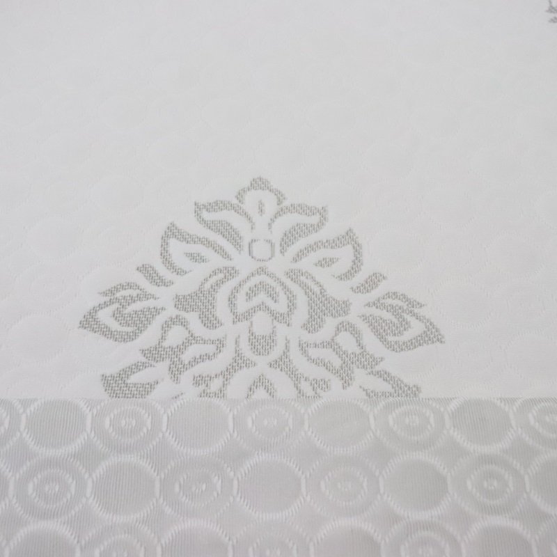 White Yarn  Mattress Ticking Fabric Knitted Jacquard Polyester Fabric