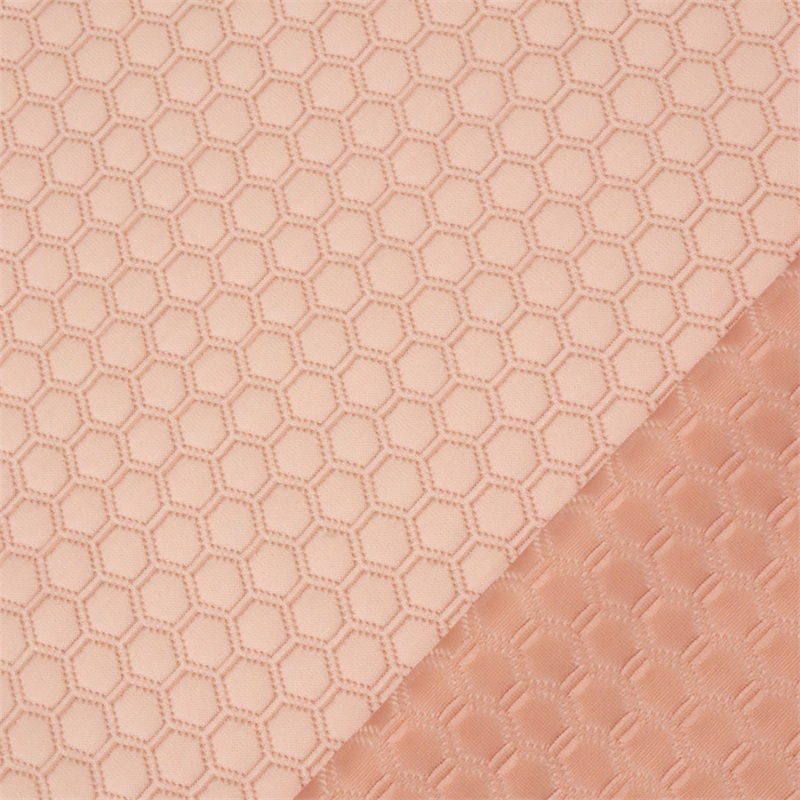 Polyester Hexagon Pattern Air Layer  Polyester Fabric 