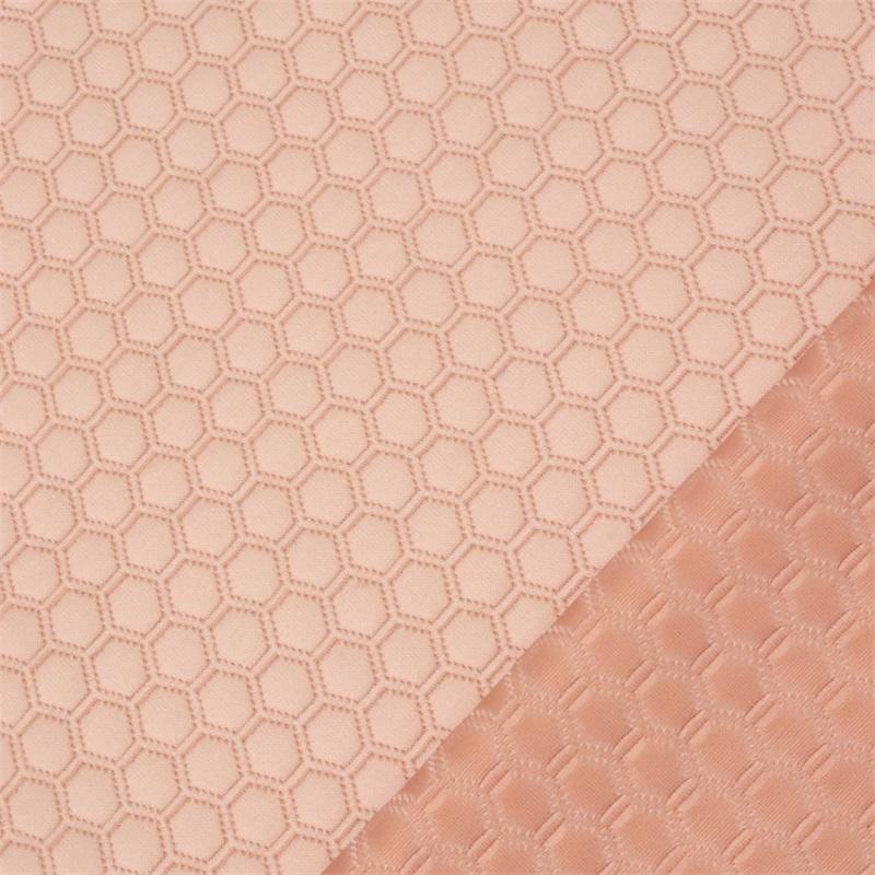 Polyester Hexagon Pattern Air Layer  Polyester Fabric 