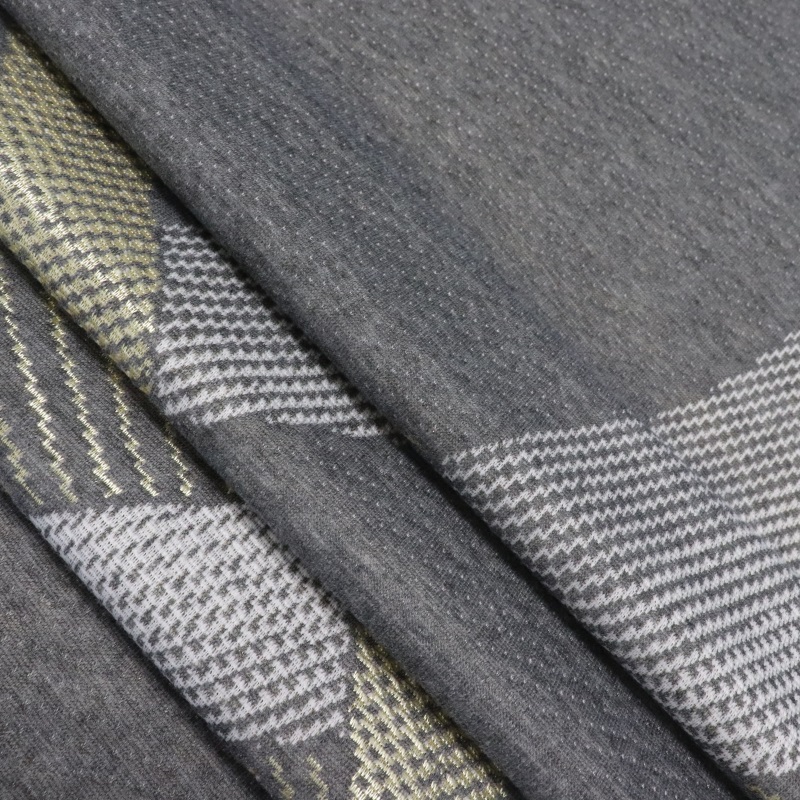 Grey Yarn  Mattress Ticking Fabric Knitted Jacquard Polyester Fabric